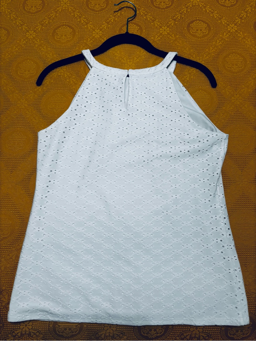 White House Black Market White Eyelet Top